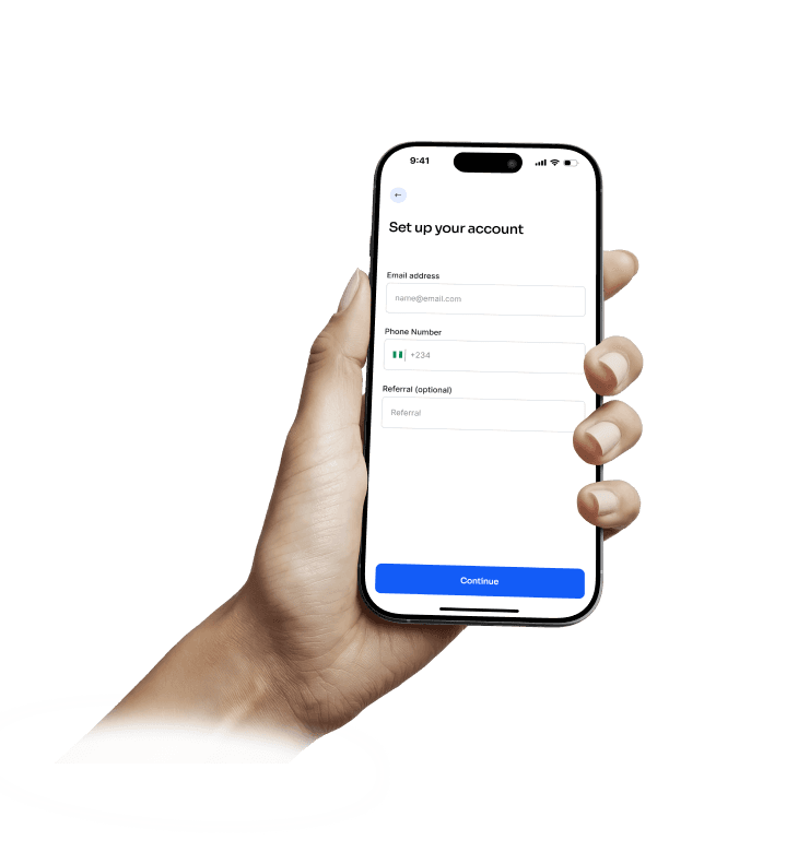 Bitstac app setup screen